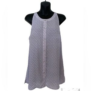 CAbi Priscilla Halter Top White with Purple Flowers Style 5905